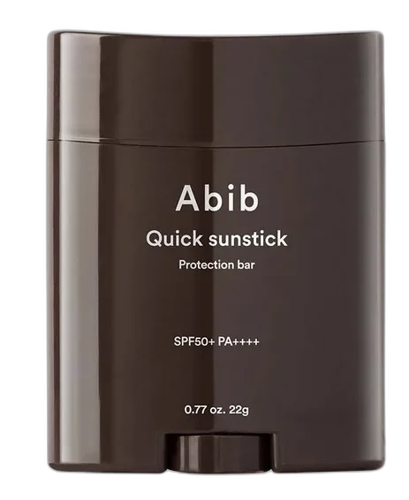 Abib Quick Sunstick Protection Bar SPF 50+ in a green twist-up plastic tube