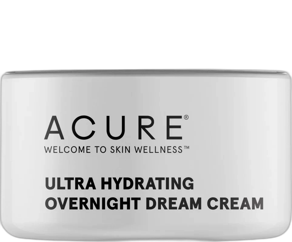 Acure Ultra Hydrating Overnight Dream Cream 1.7 fl oz frosted glass jar
