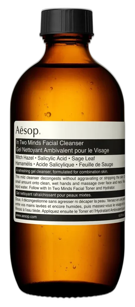 Aesop In Two Minds Facial Cleanser 100ml amber glass bottle