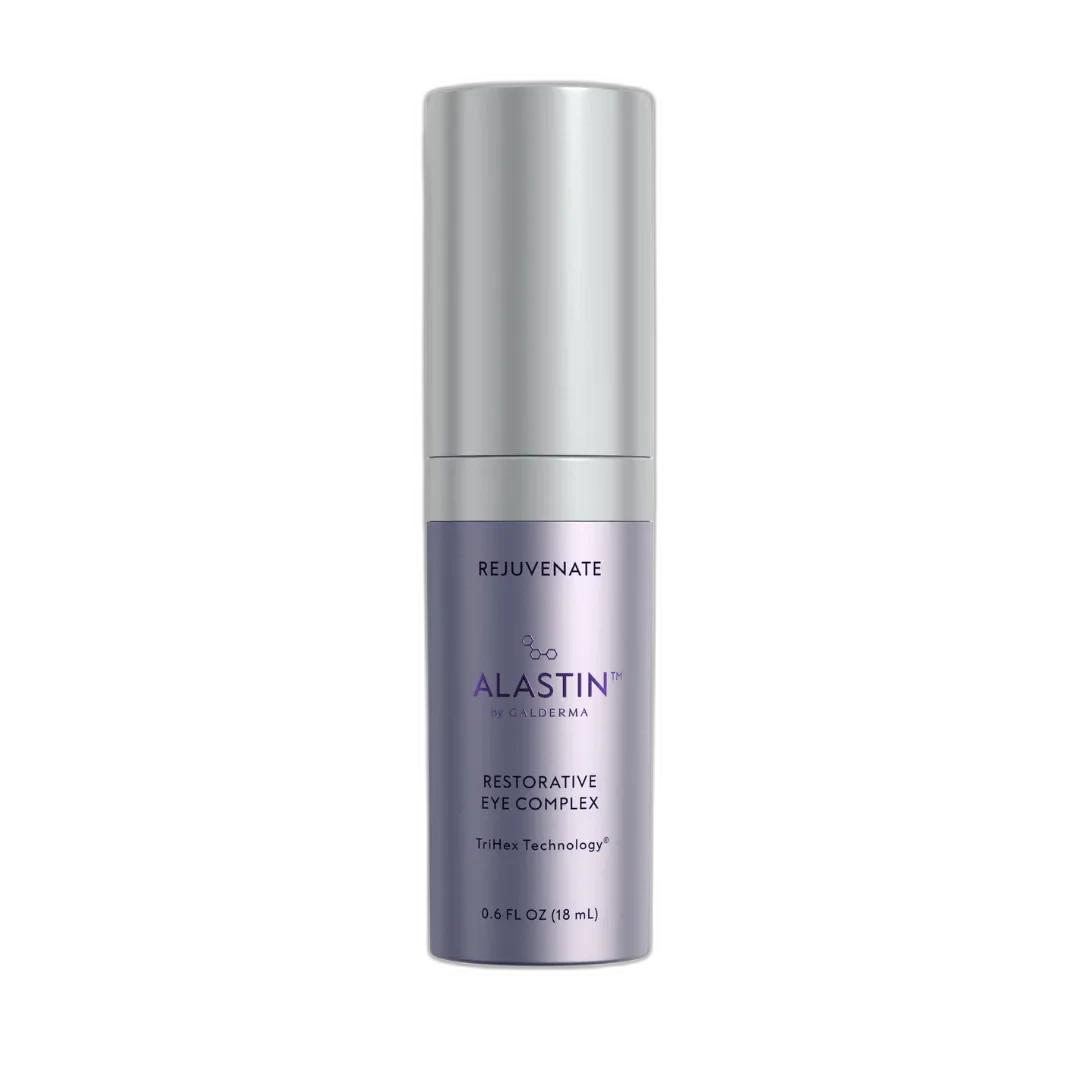 Alastin Restorative Eye Treatment tube with blue and white clinical packaging