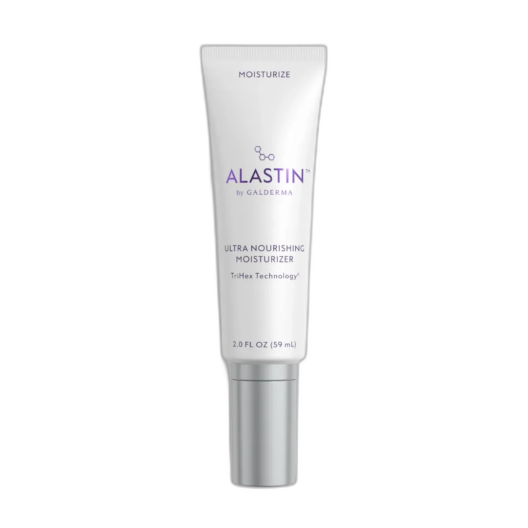 Alastin Ultra Nourishing Moisturizer with TriHex Technology in a white airless pump bottle