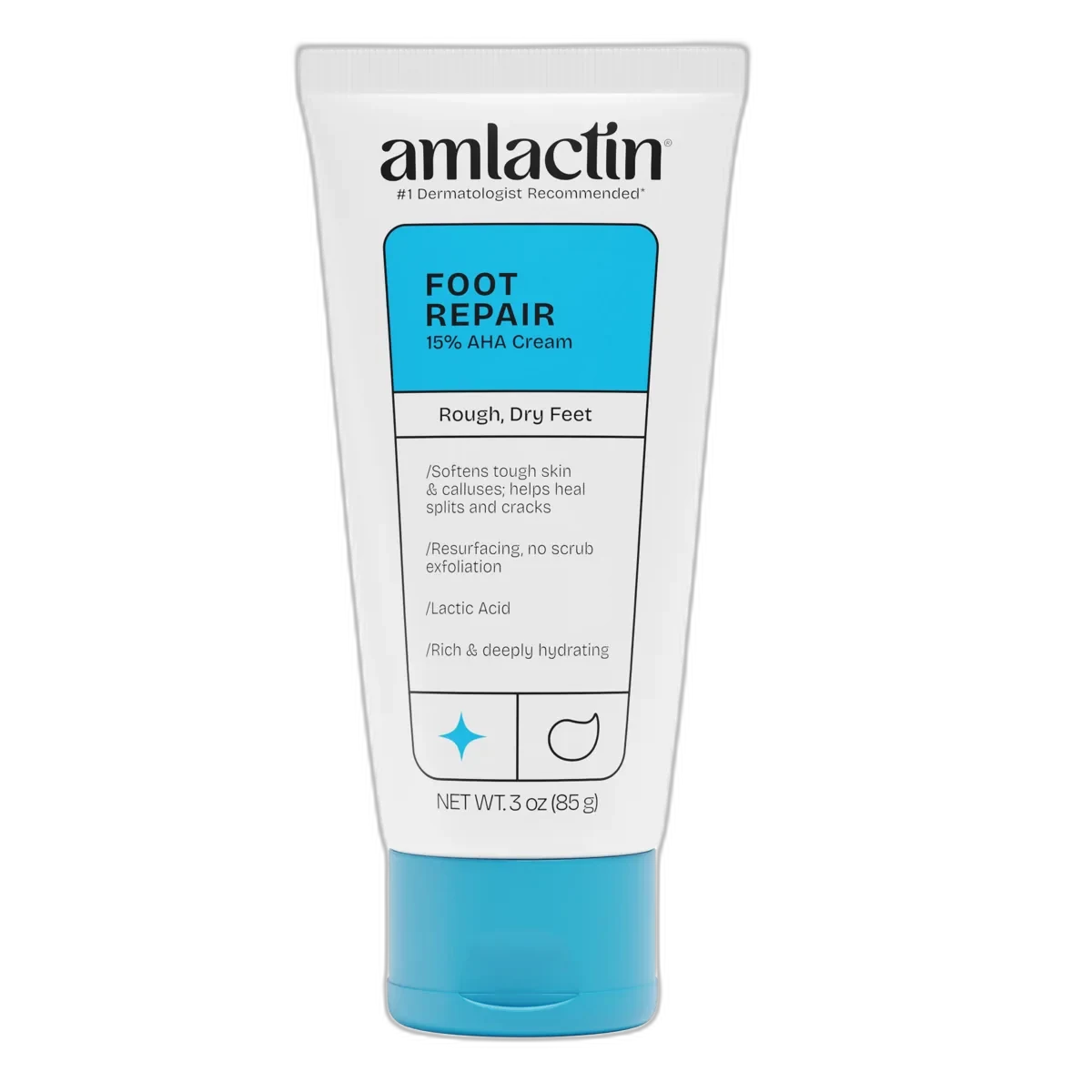AmLactin Foot Repair Foot Cream Therapy tube with green and white drugstore packaging