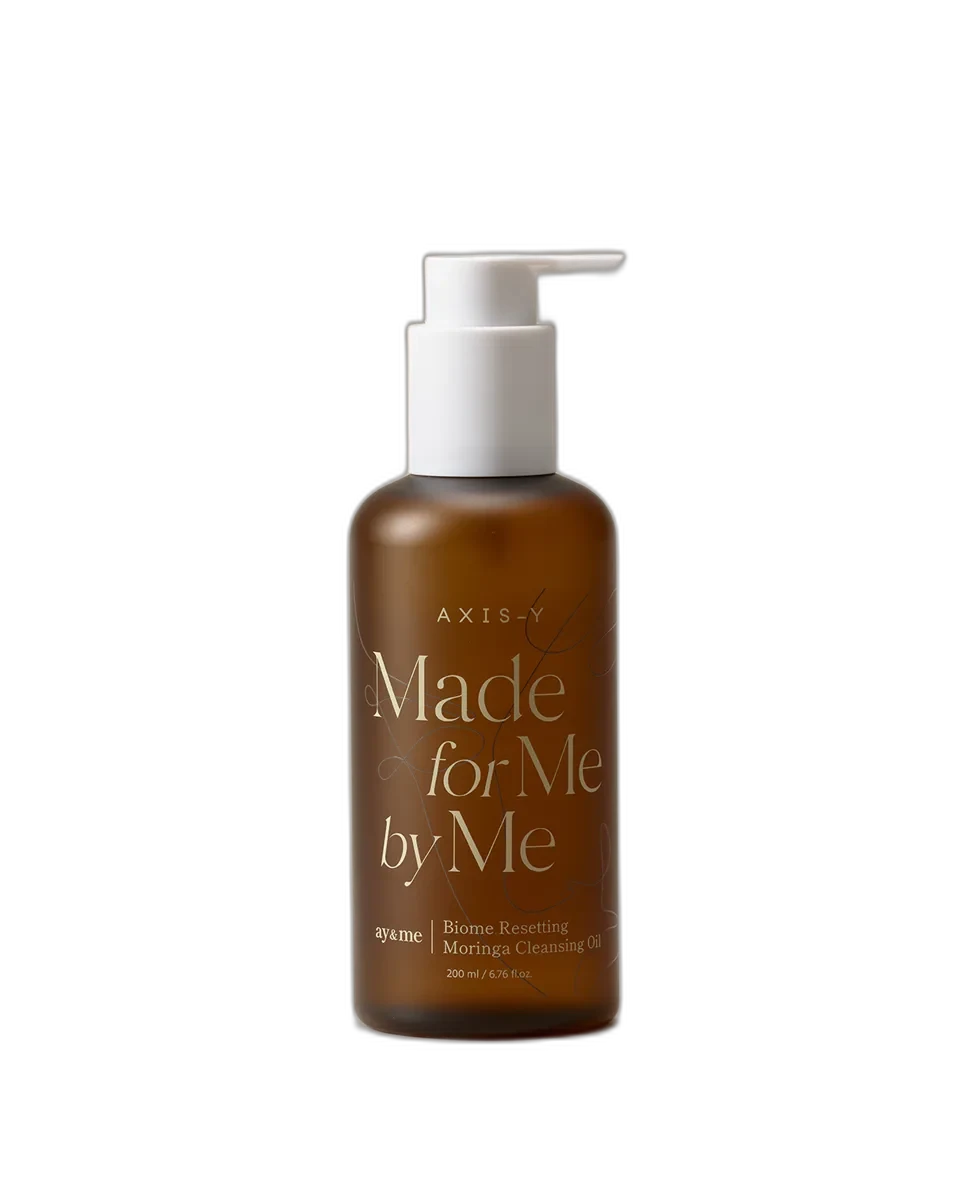 Axis-Y Biome Resetting Moringa Cleansing Oil 180ml clear pump bottle