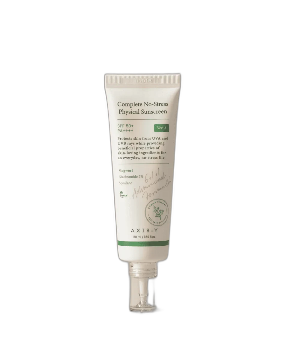 Axis-Y Complete No-Stress Physical Sunscreen SPF 50+ 50ml squeeze tube