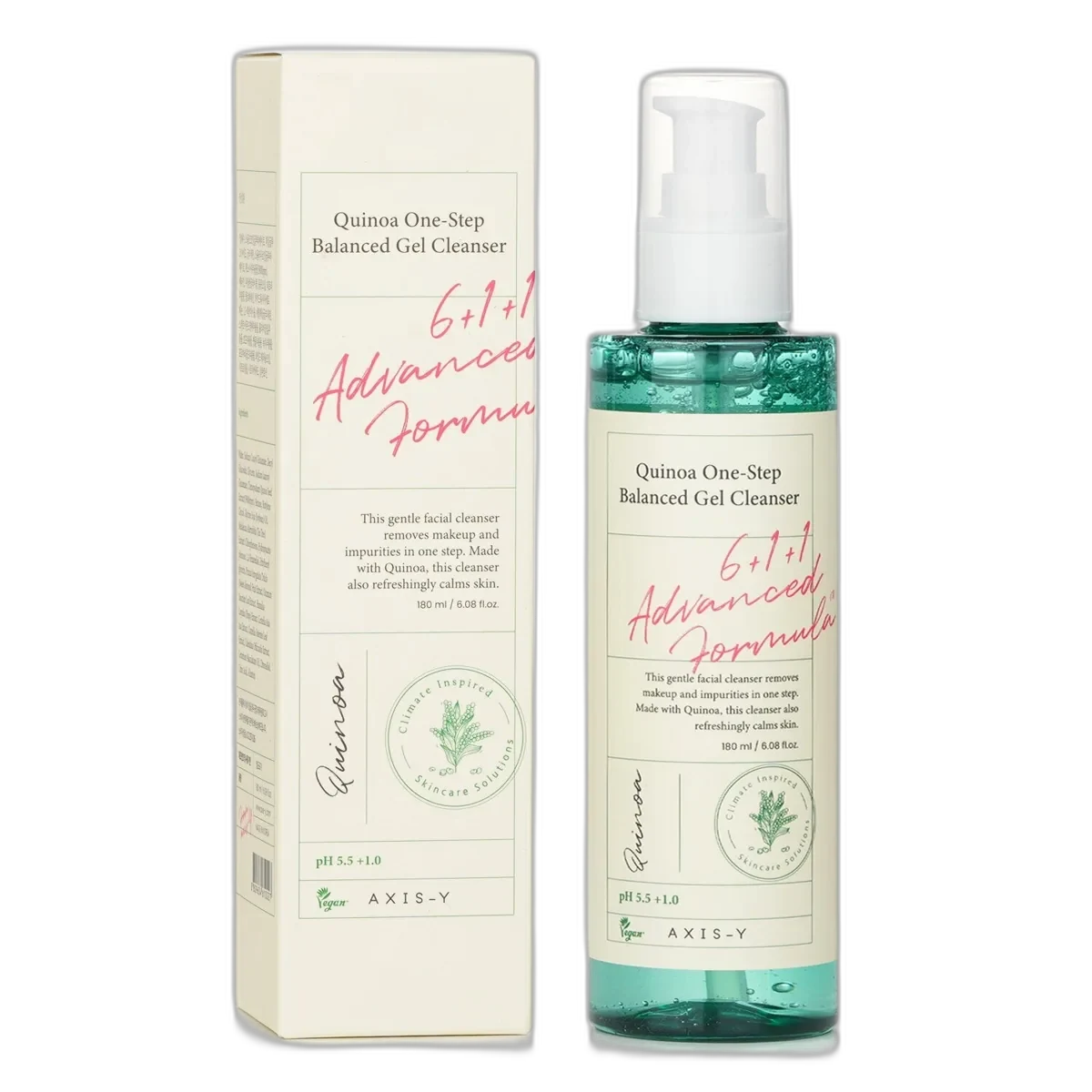 Axis-Y Quinoa One Step Balanced Gel Cleanser 180ml pump bottle