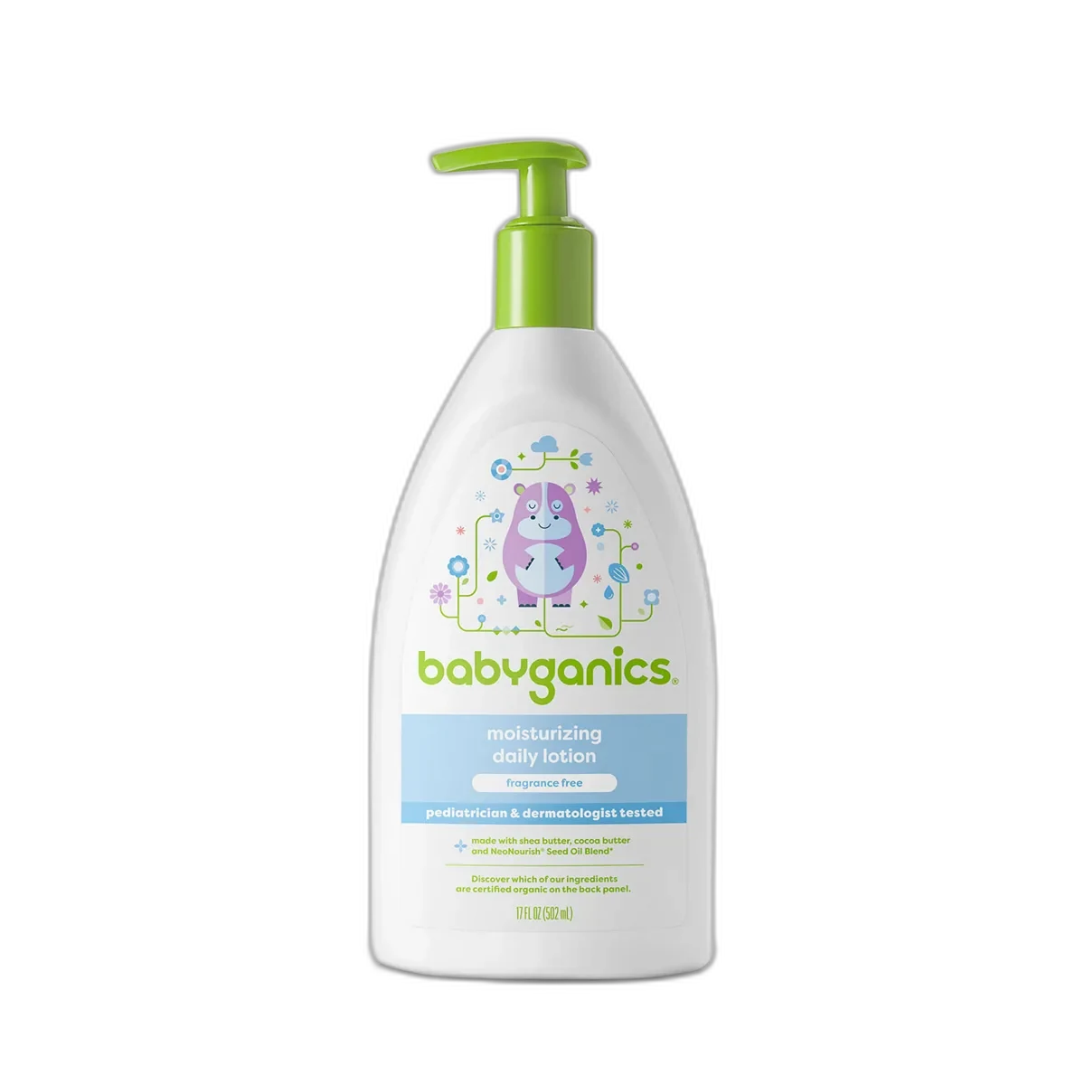 Babyganics Moisturizing Daily Lotion fragrance free pump bottle