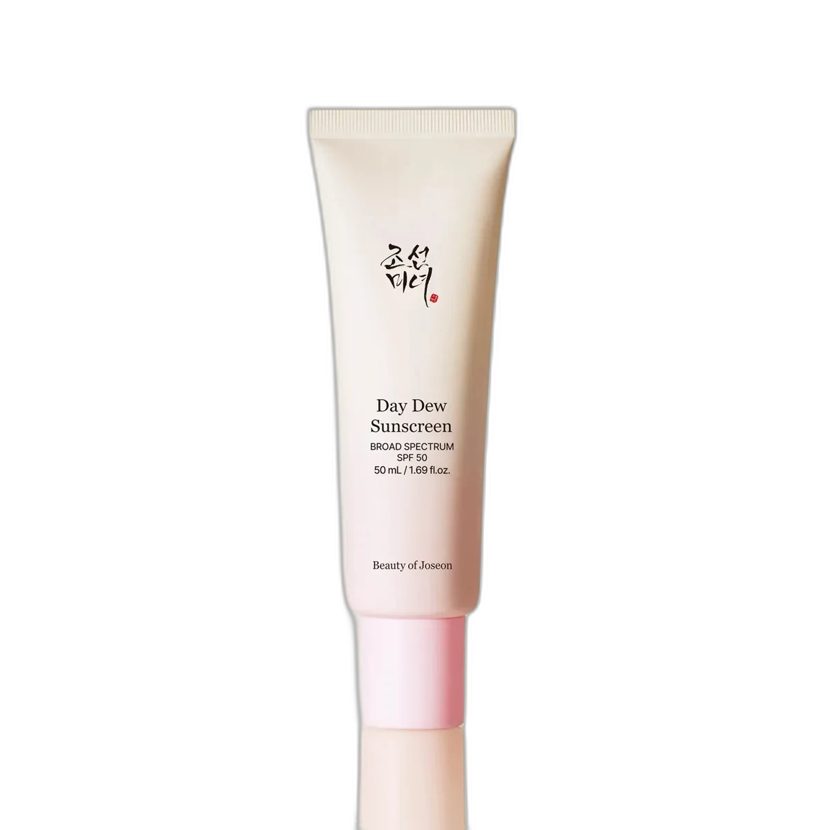 Beauty of Joseon Day Dew Sunscreen SPF 50 in a slim white tube with gold accents