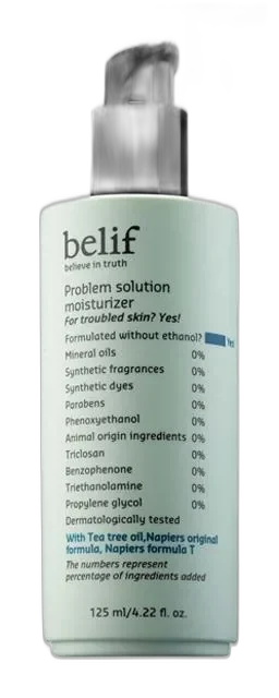 belif Problem Solution Moisturizer 75ml jar in pale blue-green packaging