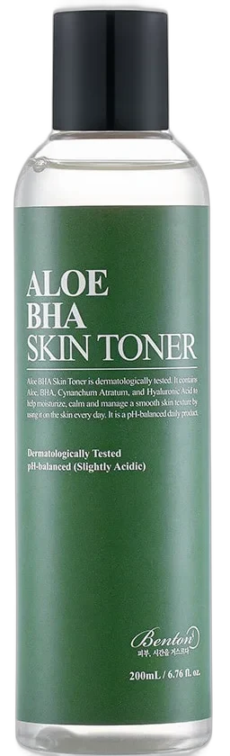 Benton Aloe BHA Skin Toner 200ml clear plastic bottle