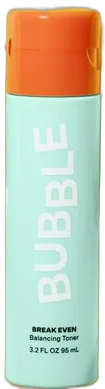 Bubble Skincare Break Even Balancing Toner bottle in pastel packaging
