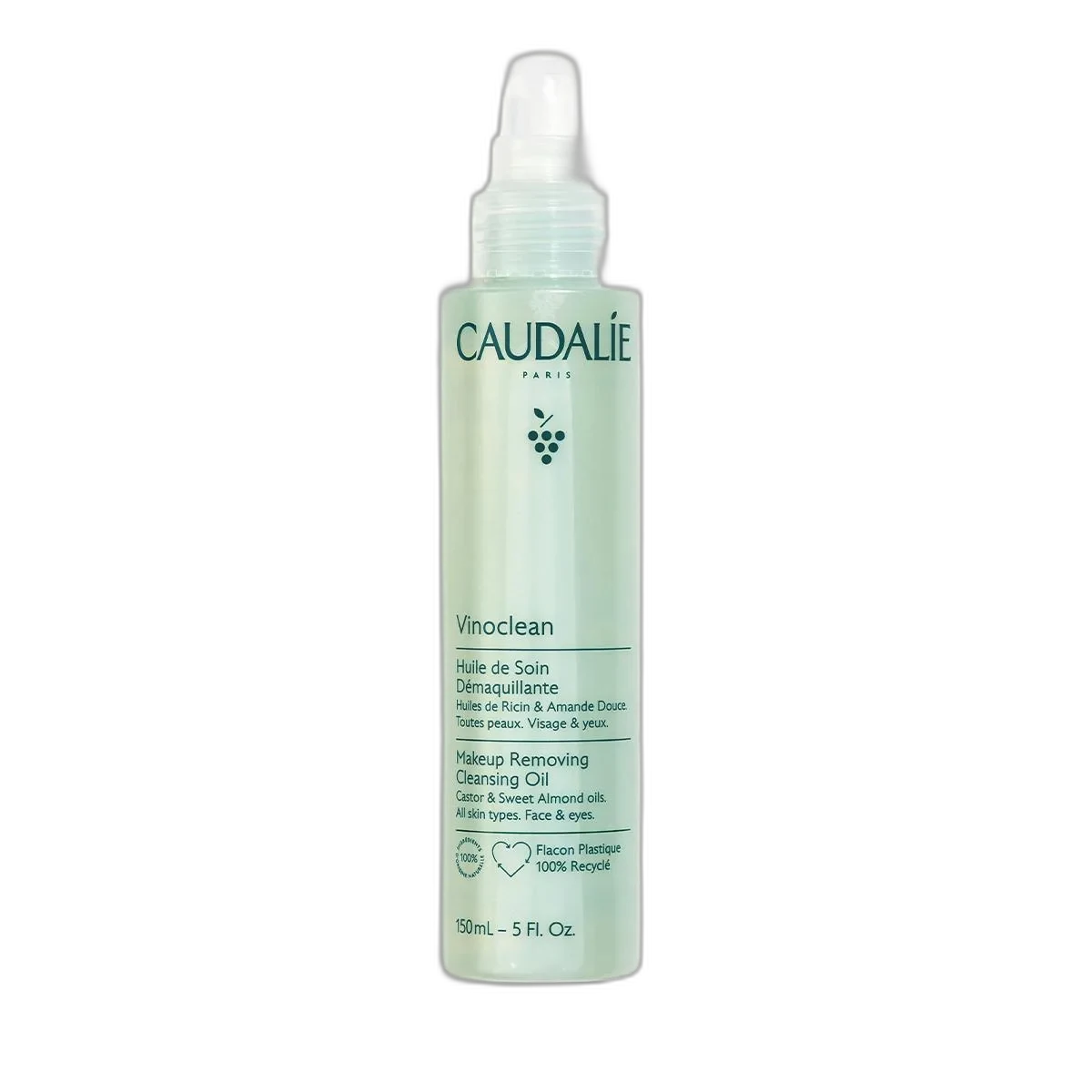 Caudalie Vinoclean Makeup Removing Cleansing Oil 150ml glass pump bottle