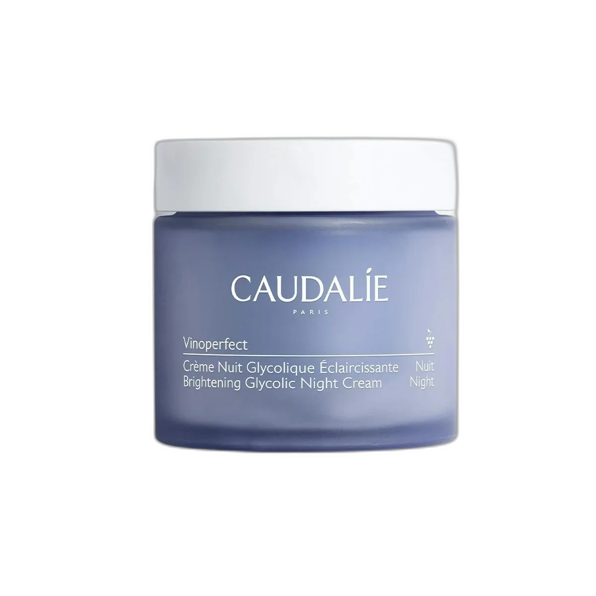 Caudalie Vinoperfect Dark Spot Correcting Glycolic Night Cream 40ml frosted glass jar