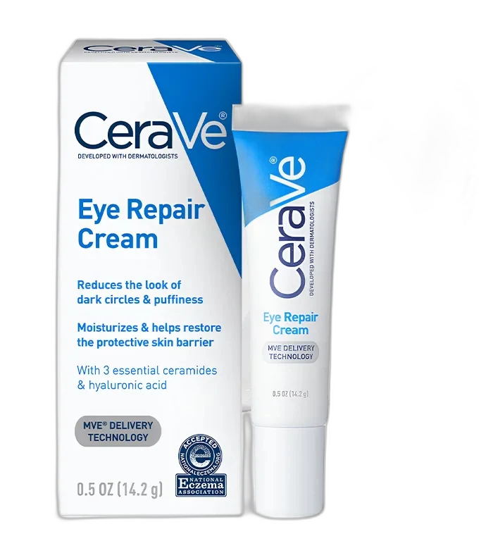 CeraVe Eye Repair Cream 0.5 fl oz tube with white and teal packaging