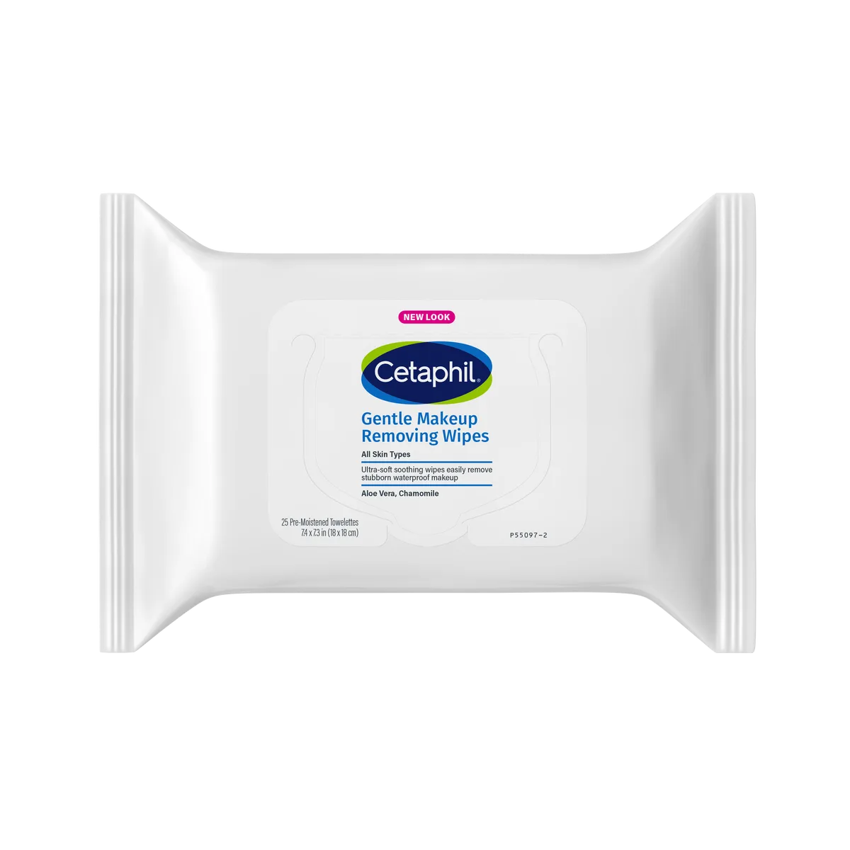 Cetaphil Gentle Makeup Removing Wipes, 25 count resealable pouch with teal and white packaging