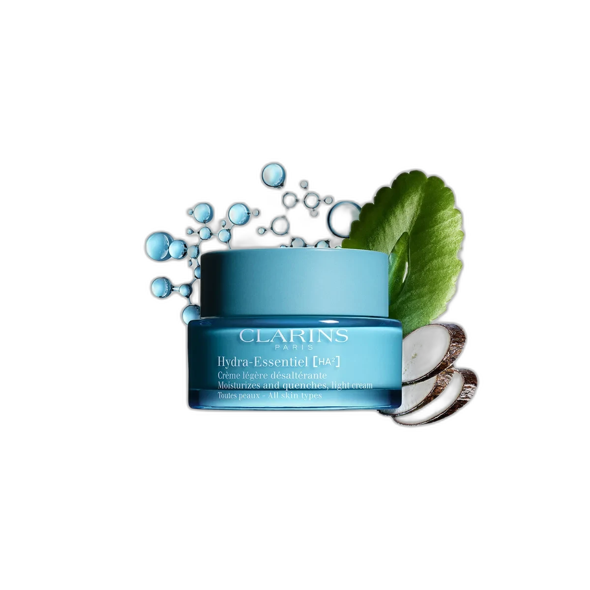 Clarins Hydra-Essentiel Light Cream jar with double hyaluronic acid moisturizer