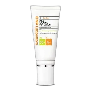 CNP Laboratory Mild Calming Suncream SPF 50+ white squeeze tube 50ml