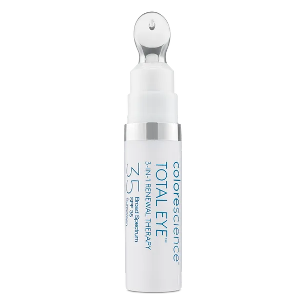 Colorescience Total Eye 3-in-1 Renewal Therapy SPF 35 tinted mineral eye cream in a slim tube