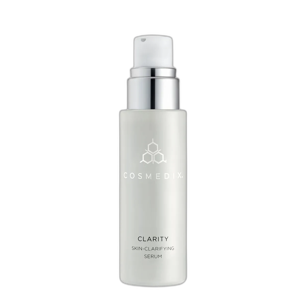 Cosmedix Clarity Skin-Clarifying Serum 30ml amber glass bottle with pipette dropper