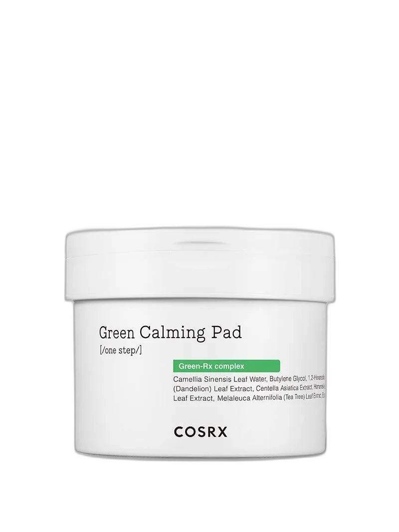COSRX One Step Green Calming Pad in a round jar with green label
