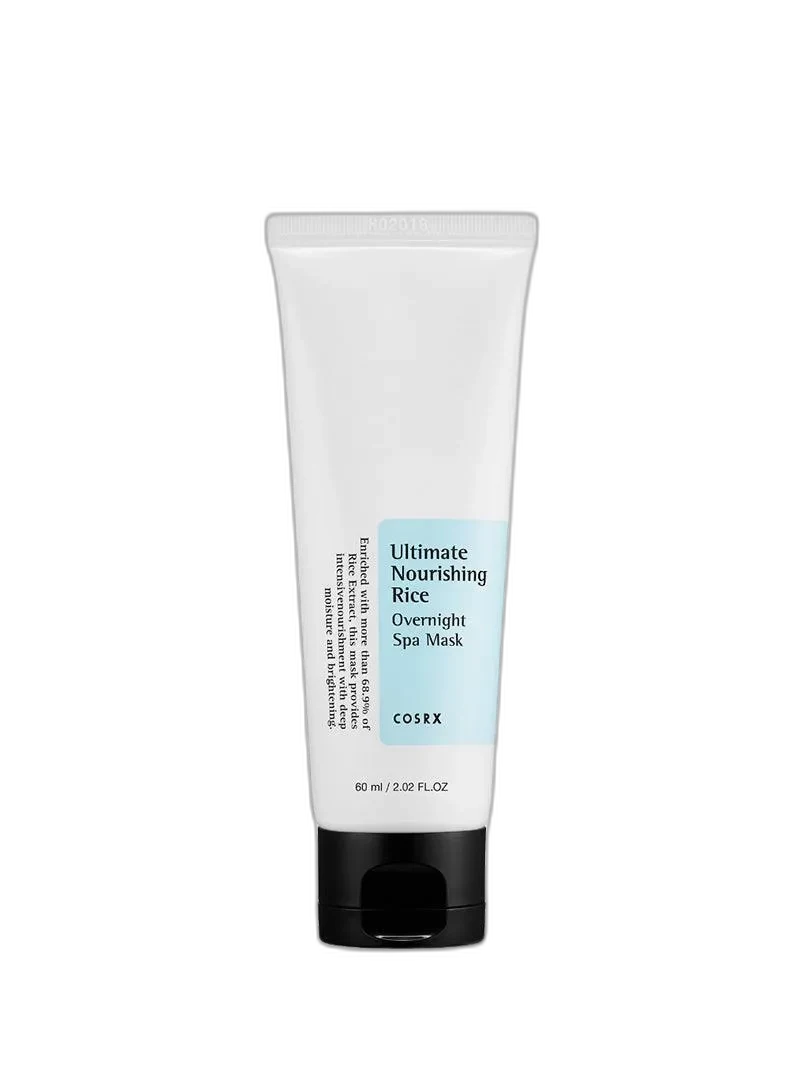 COSRX Ultimate Nourishing Rice Overnight Spa Mask white tube containing 60ml of rice extract
