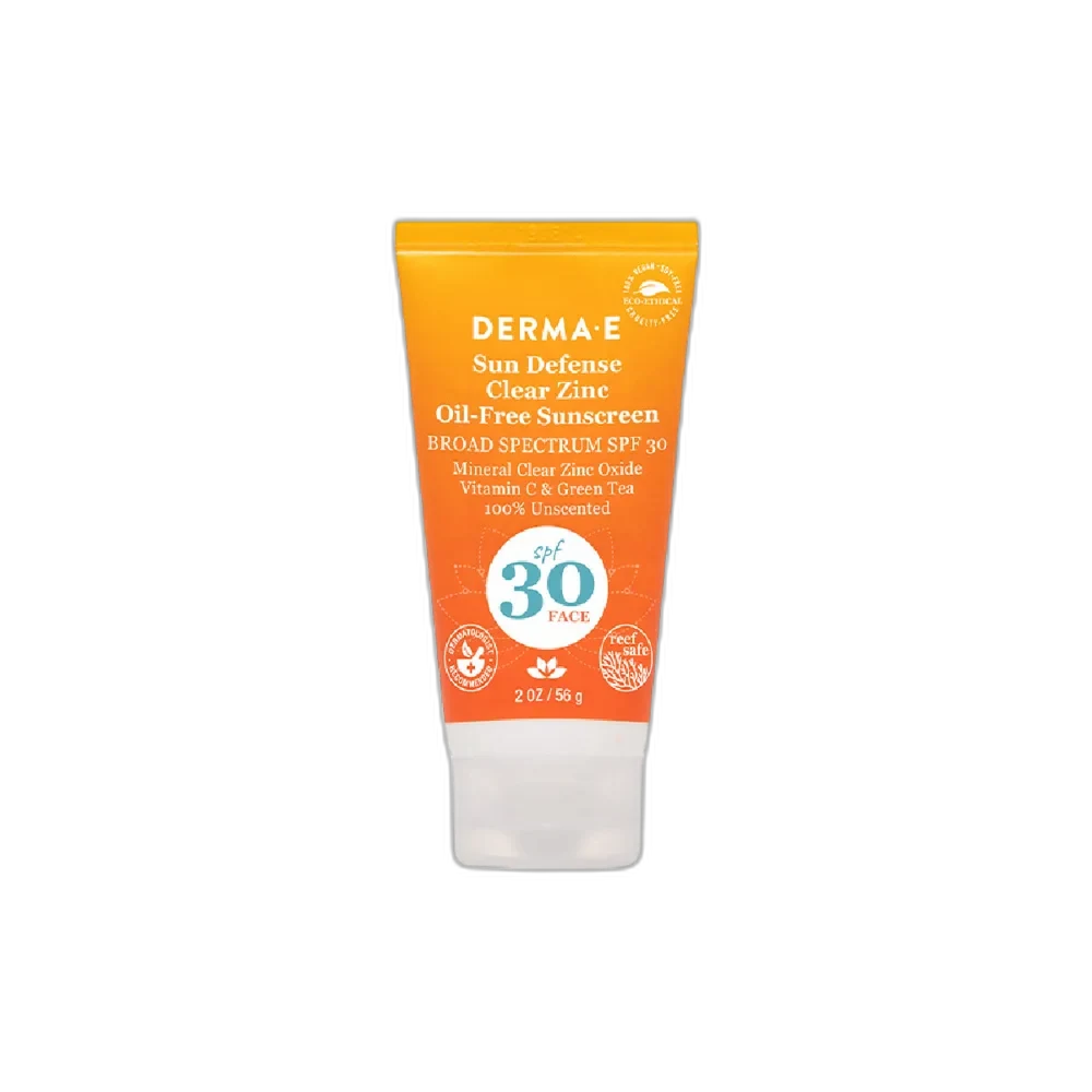 Derma E Sun Protection Mineral Face Sunscreen SPF 30 in a 2 oz white squeeze tube