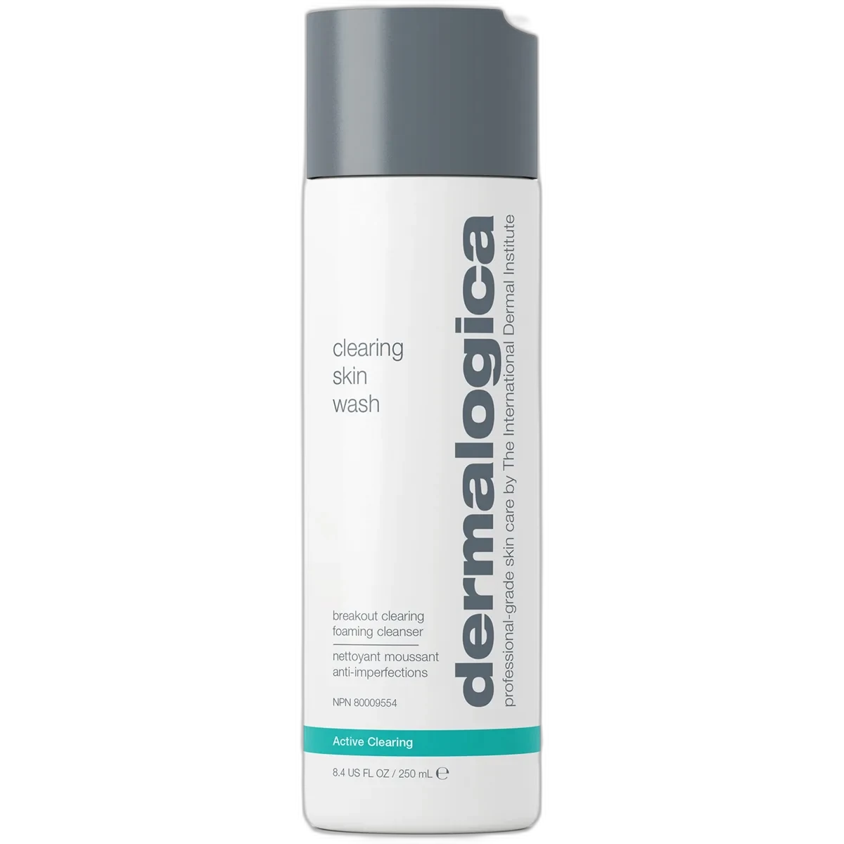 Dermalogica Active Clearing Skin Wash in a grey pump bottle