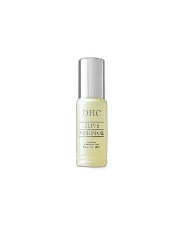 DHC Olive Virgin Oil 1 fl oz glass dropper bottle with white and green label