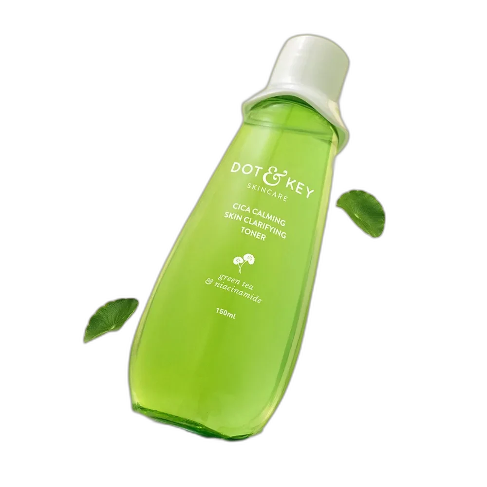 Dot & Key Cica Calming Skin Clarifying Toner in frosted plastic bottle.