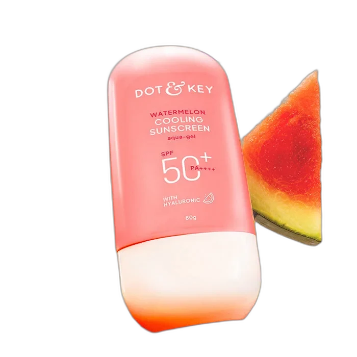 Dot & Key Watermelon Hyaluronic Sunscreen SPF 50 in a pink tube