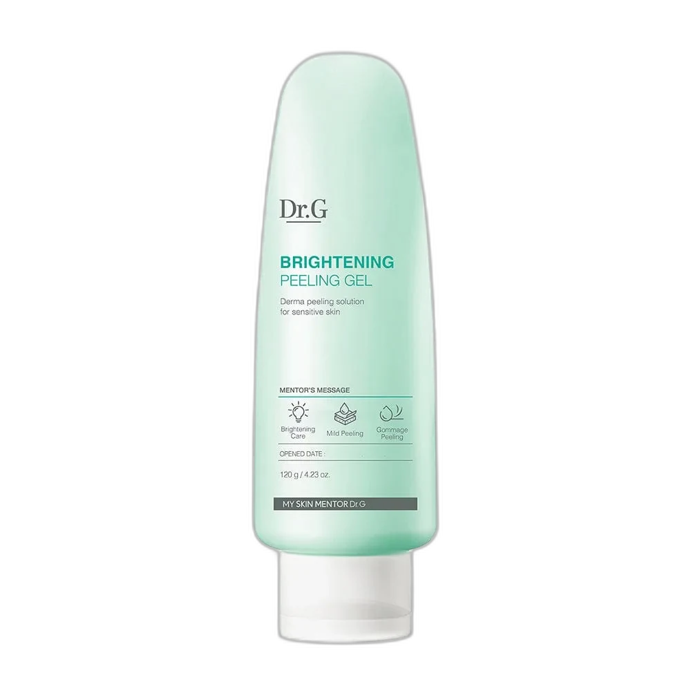 White tube of Dr.G Brightening Peeling Gel Korean skincare exfoliant