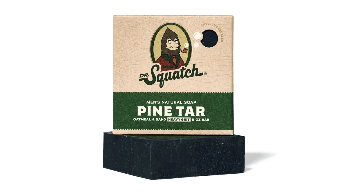 Dr. Squatch Pine Tar Natural Bar Soap 5 oz kraft paper package