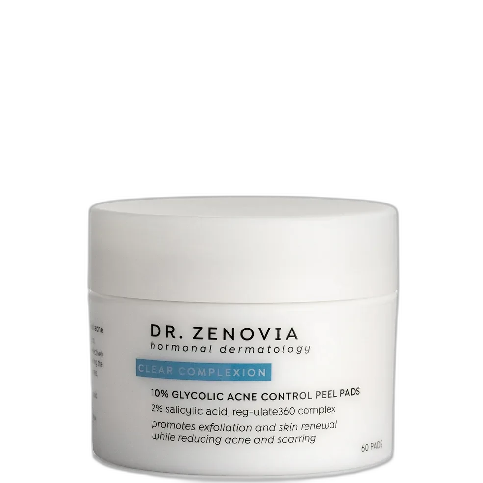 Dr Zenovia 10 percent Glycolic Acne Control Peel Pads jar of 60 pads