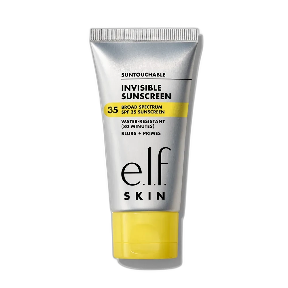 e.l.f. Skin Suntouchable Invisible Sunscreen SPF 35 in a white squeeze tube