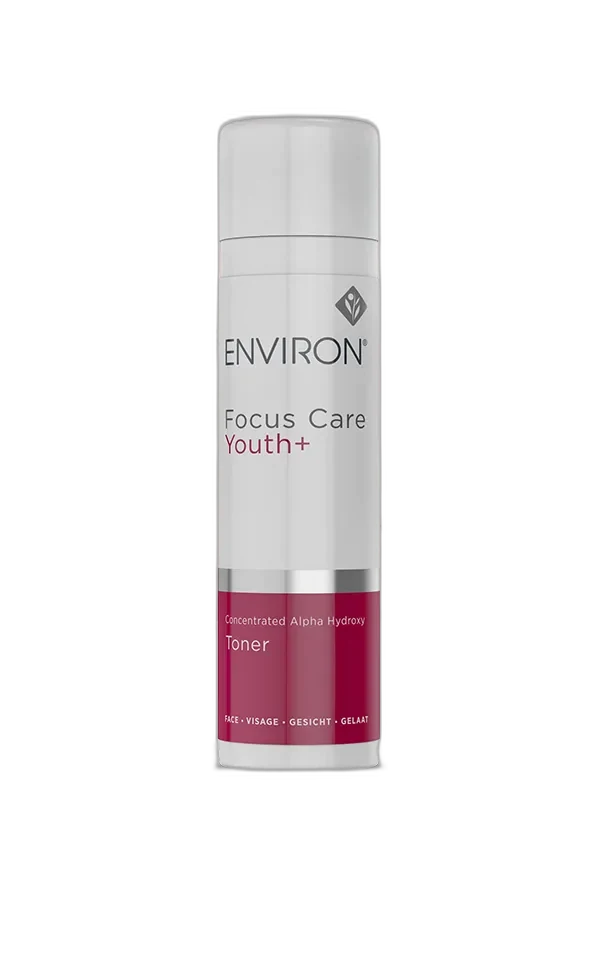 Environ Focus Care Youth+ Concentrated Alpha Hydroxy Acid Serum in a white bottle