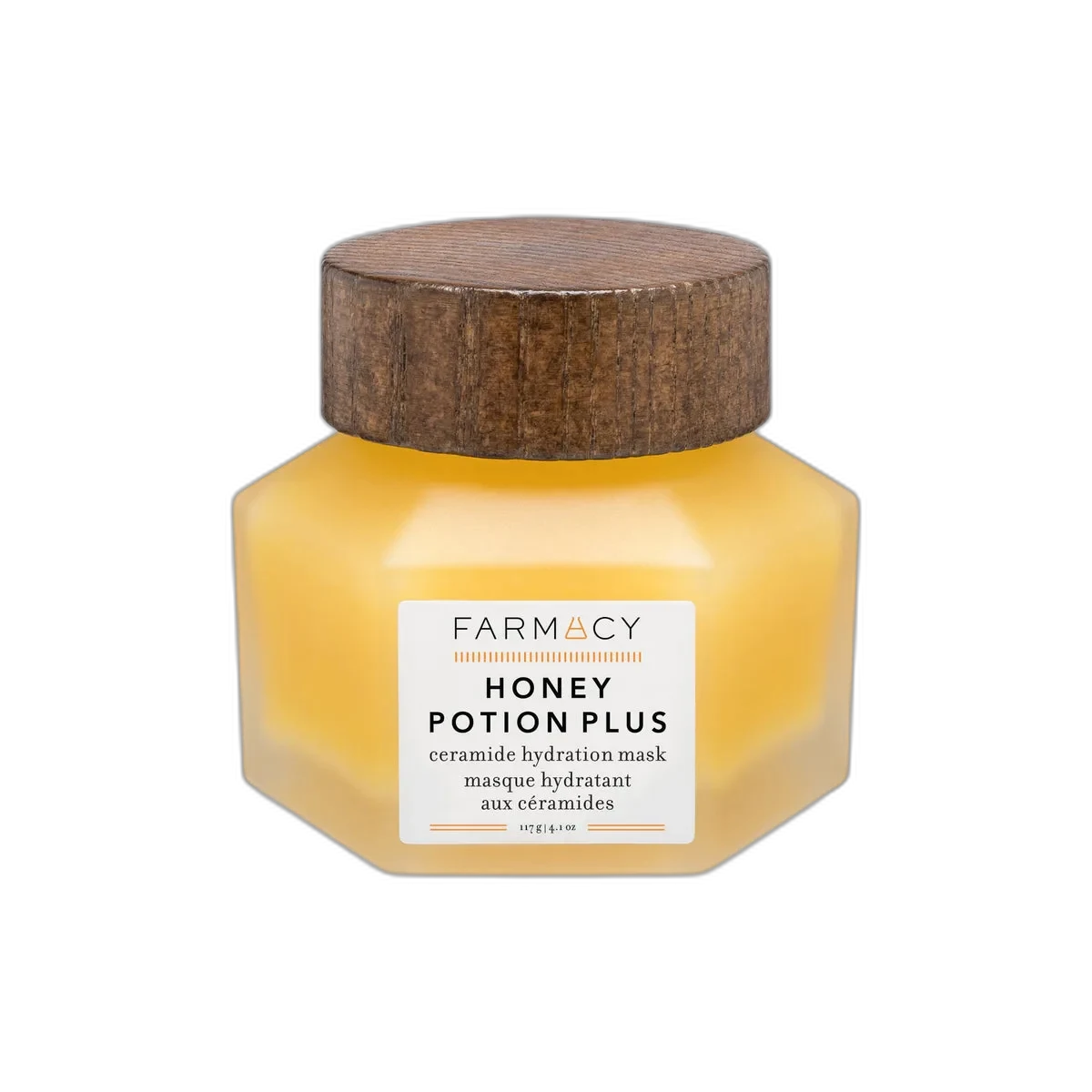 Farmacy Honey Potion Renewing Antioxidant Hydration Mask glass jar with gold lid and