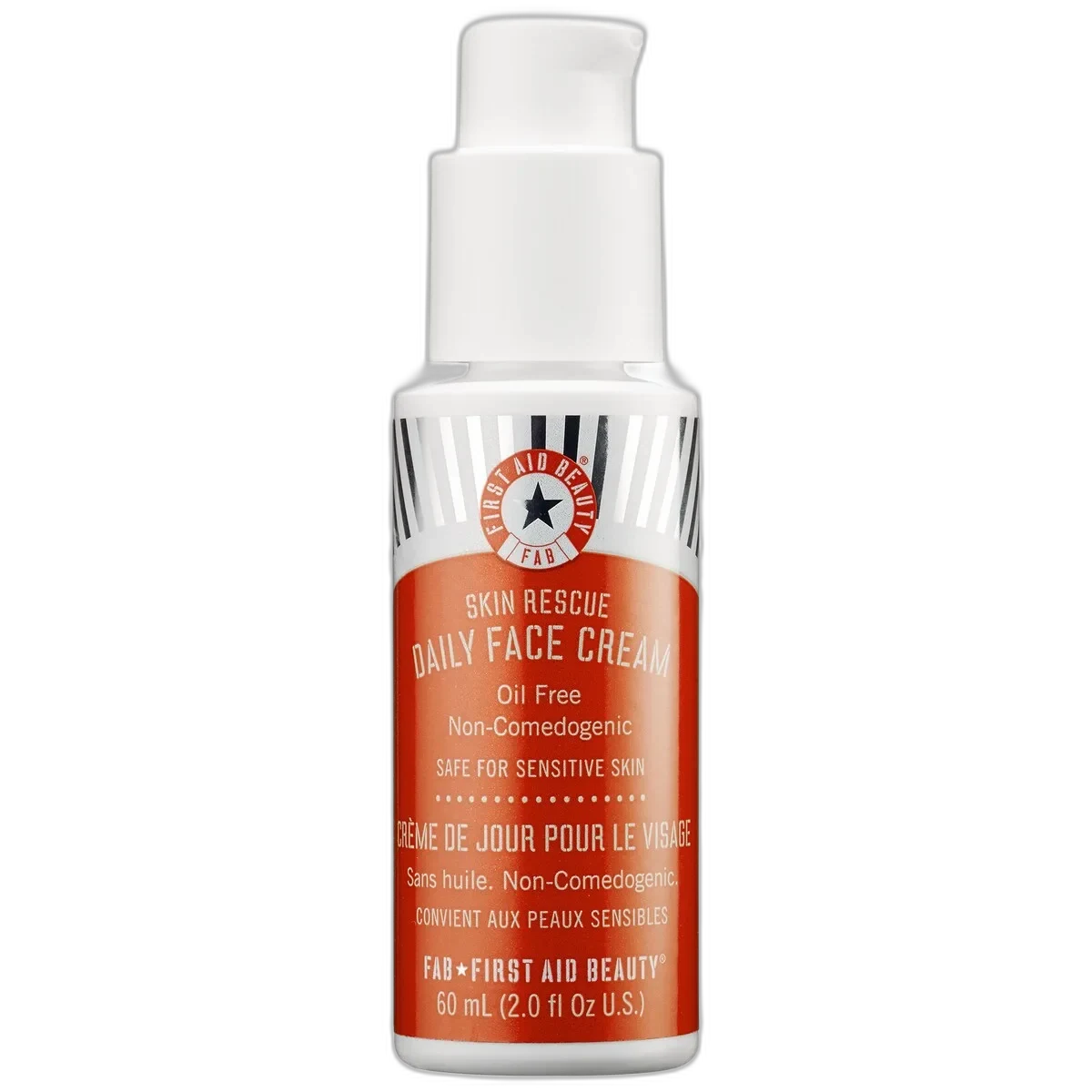 First Aid Beauty Skin Rescue Daily Face Cream in a white tube with red branding