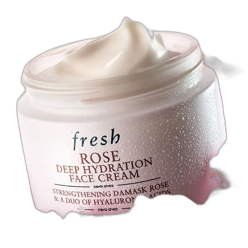 Fresh Rose Deep Hydration Face Cream in glass jar with pale lid