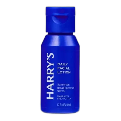 Harry's Daily Face Moisturizer with SPF 15 in navy blue squeeze tube packaging