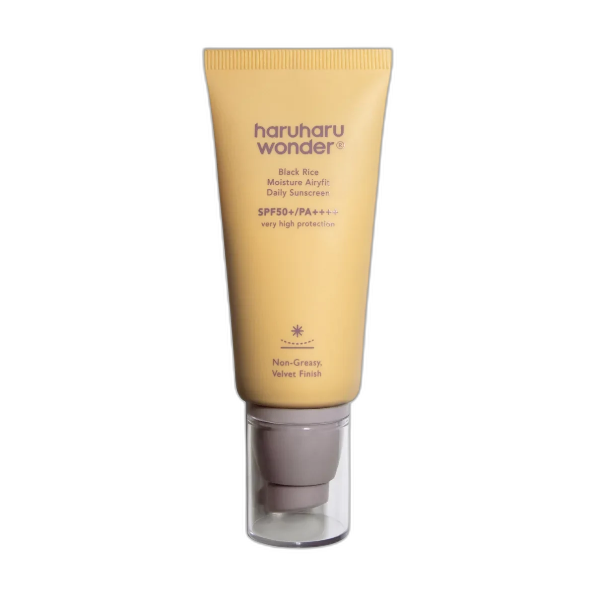 Haruharu Wonder Black Rice Moisture Airyfit Daily Sunscreen SPF 50+ in slim 50ml white tube