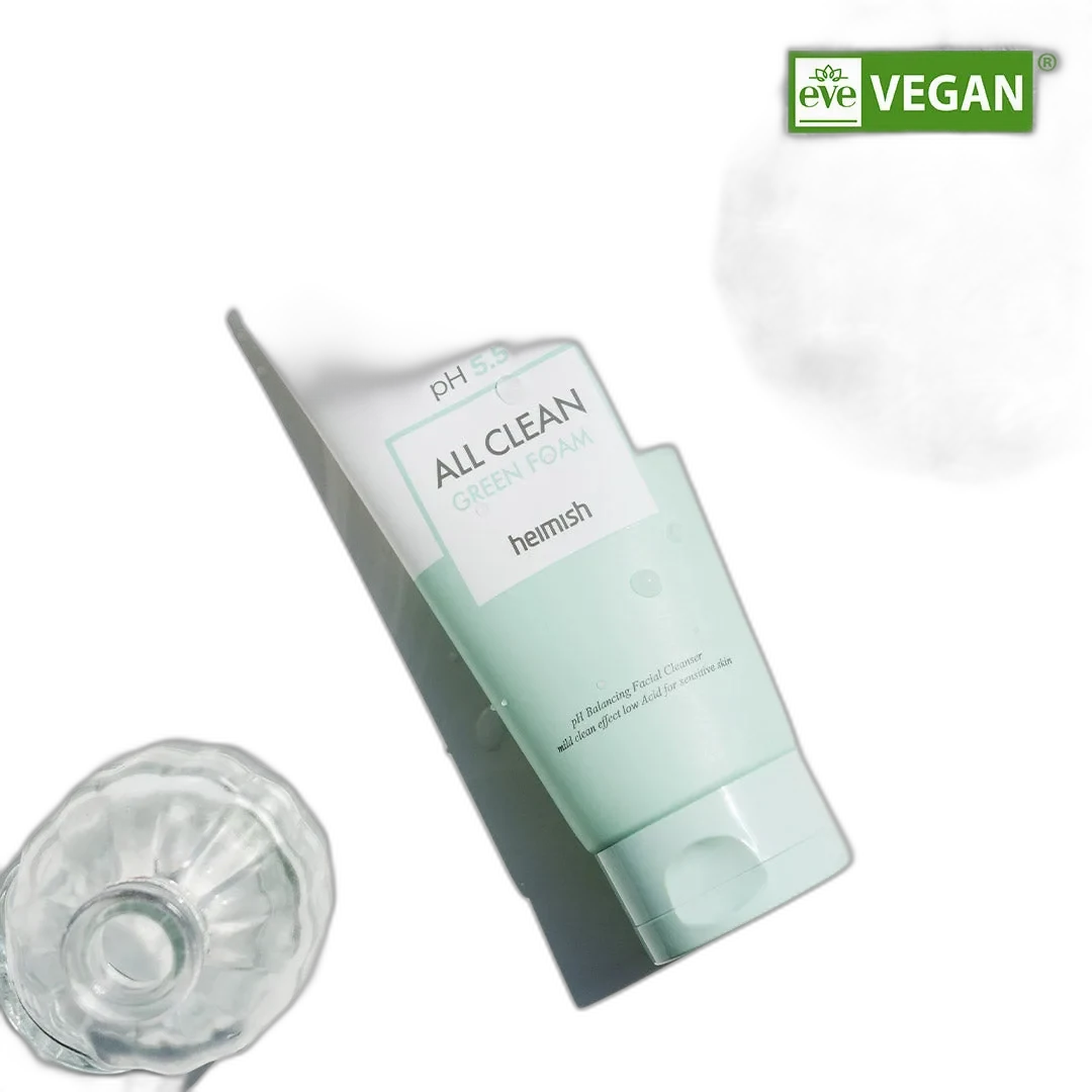 Heimish All Clean Green Foam pH 5.5 cleanser in green squeeze tube