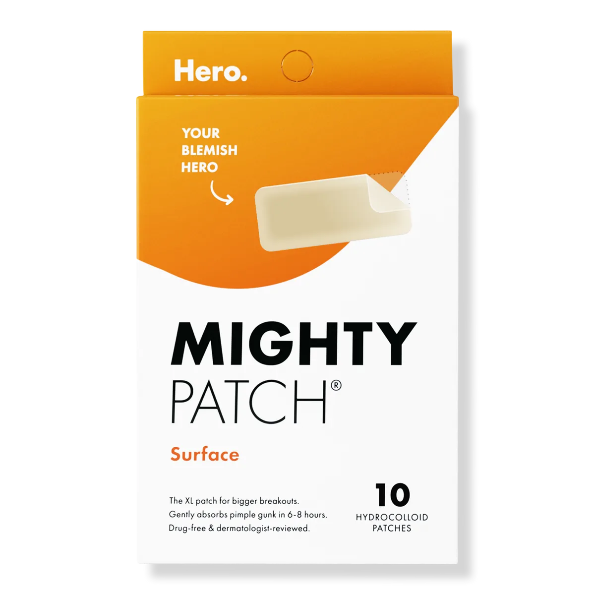 Hero Cosmetics Mighty Patch Surface XL hydrocolloid pimple patches for cluster breakouts