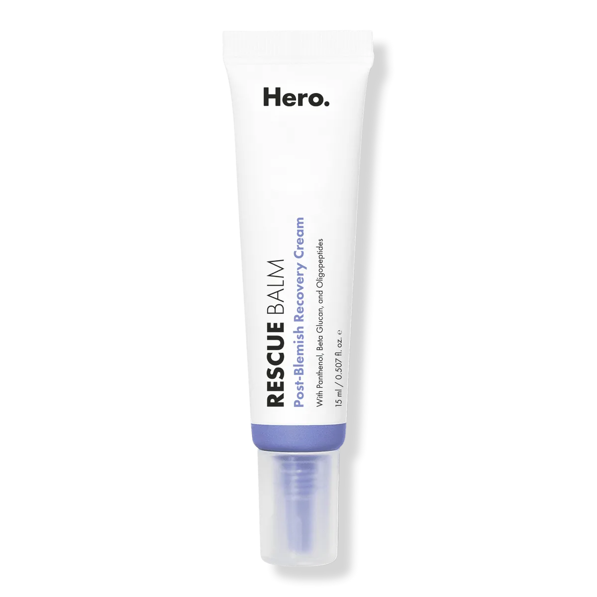 Hero Cosmetics Rescue Balm Post-Blemish Recovery Cream untinted formula in white packaging