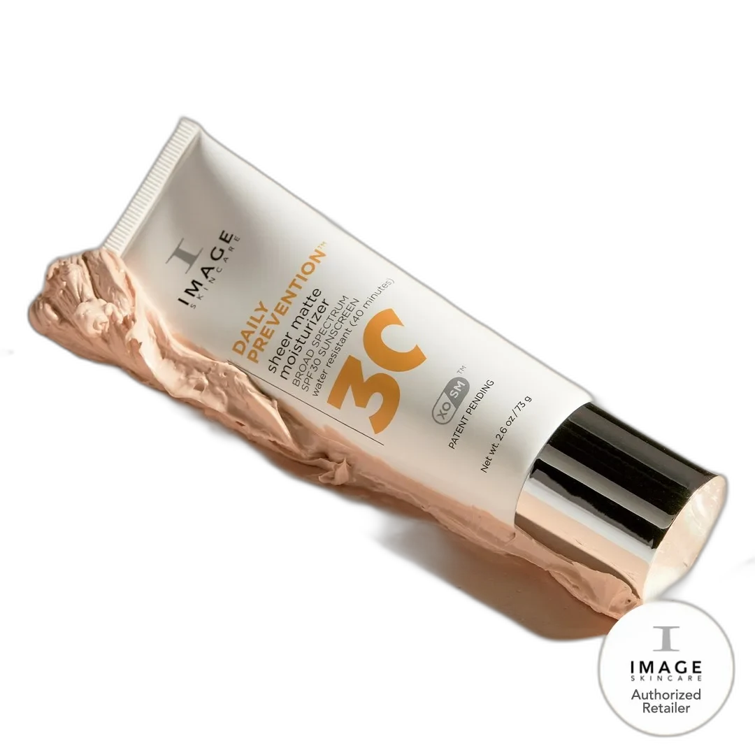 Image Skincare Prevention+ Daily Matte Moisturizer SPF 32 in a white tube with yellow