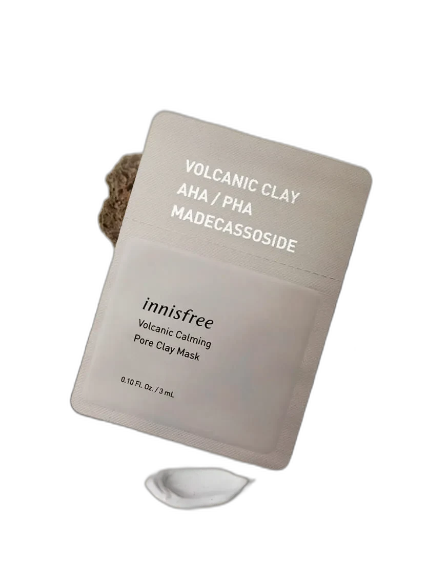 Innisfree Volcanic Calming Pore Clay Mask 100 mL gray squeeze tube