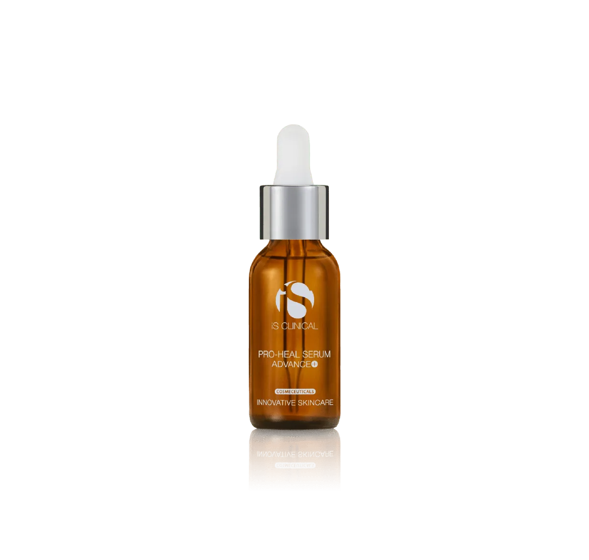 iS Clinical Pro-Heal Serum Advance+ in frosted glass bottle with dropper cap