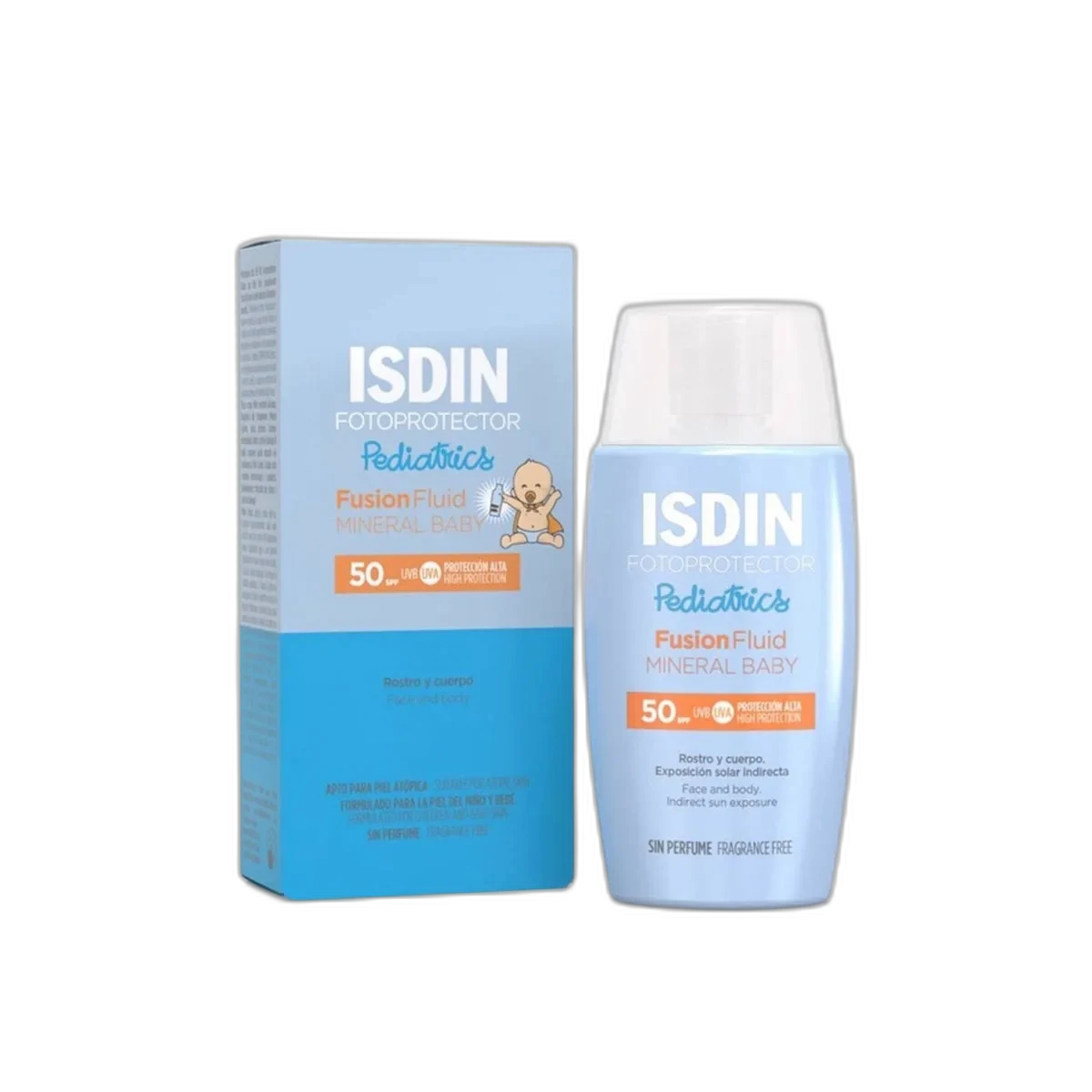 ISDIN Fotoprotector Mineral Baby Pediatrics SPF 50 sunscreen bottle