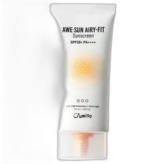 Jumiso AWE Sun Airy-fit Sunscreen SPF 50+ PA++++ in white squeeze tube