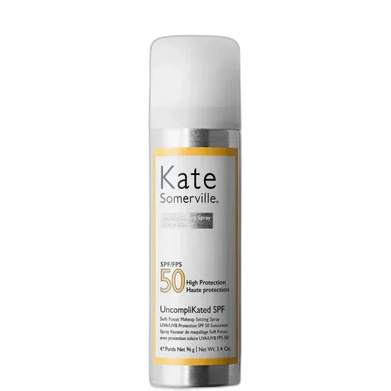 Kate Somerville UncompliKated SPF 50 Soft Focus Makeup Setting Spray aerosol can