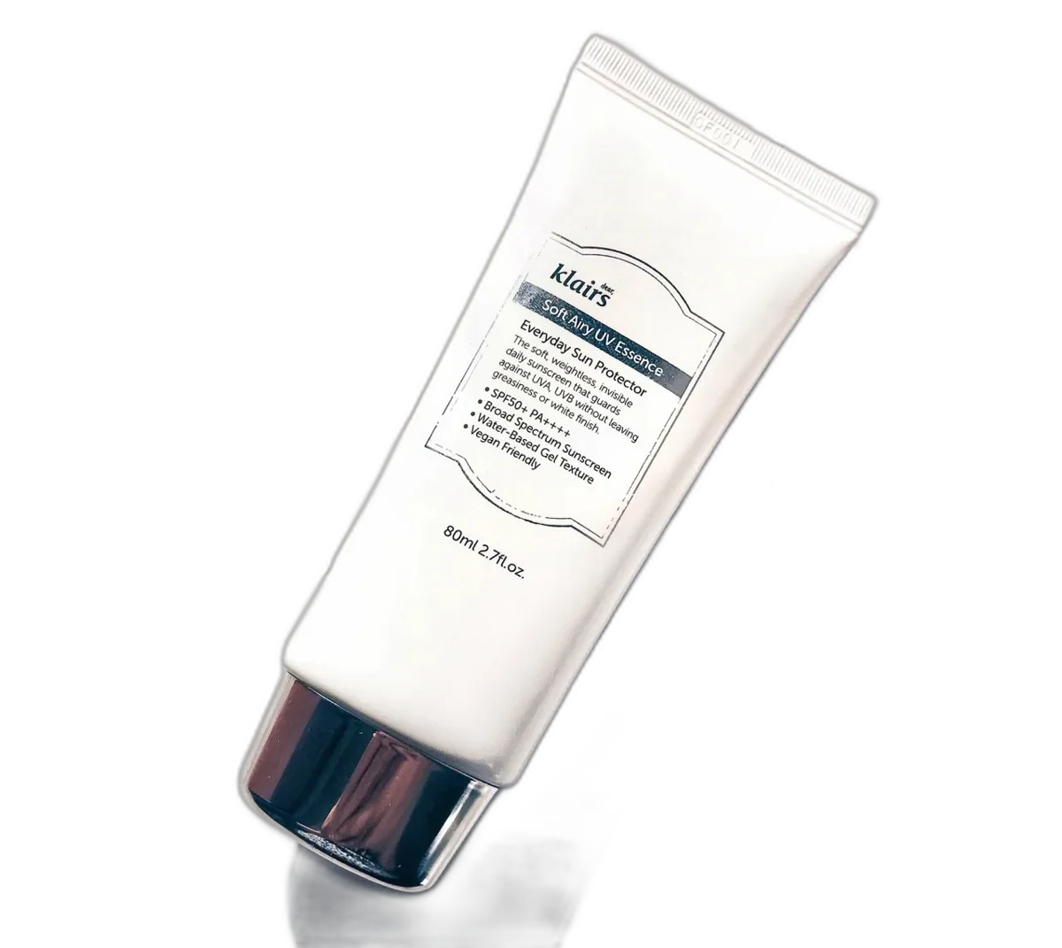 Klairs Soft Airy UV Essence SPF 50 in a white squeeze tube