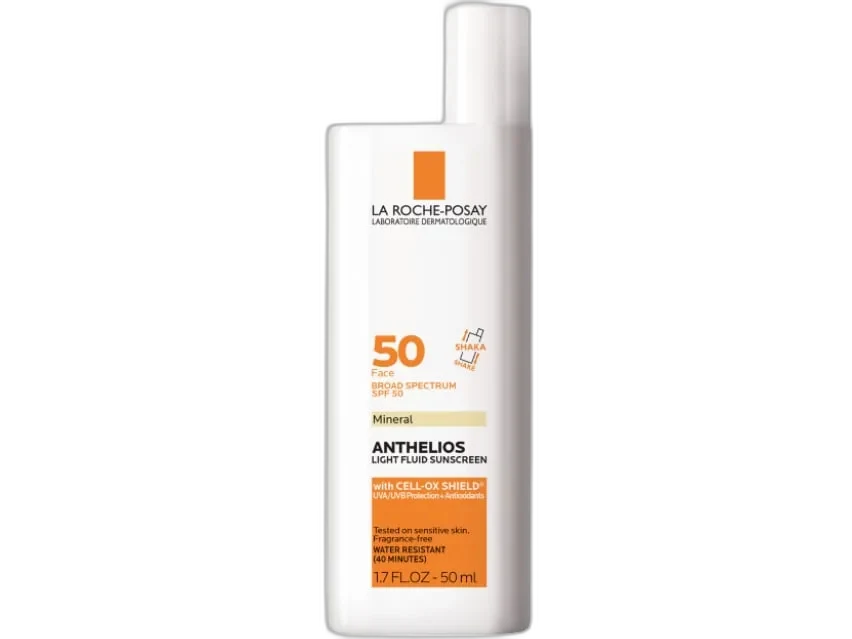 La Roche-Posay Anthelios Mineral Ultra-Light Sunscreen Fluid SPF 50 bottle on white background